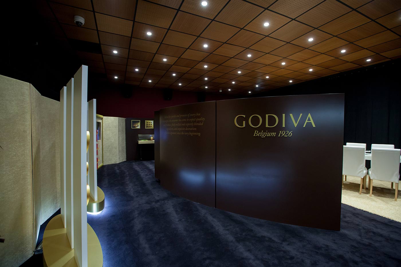 godiva chocolates event stand design